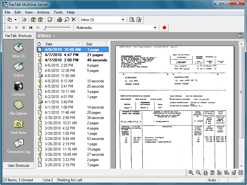 FaxTalk Multiline Server Preview Windows Screenshot